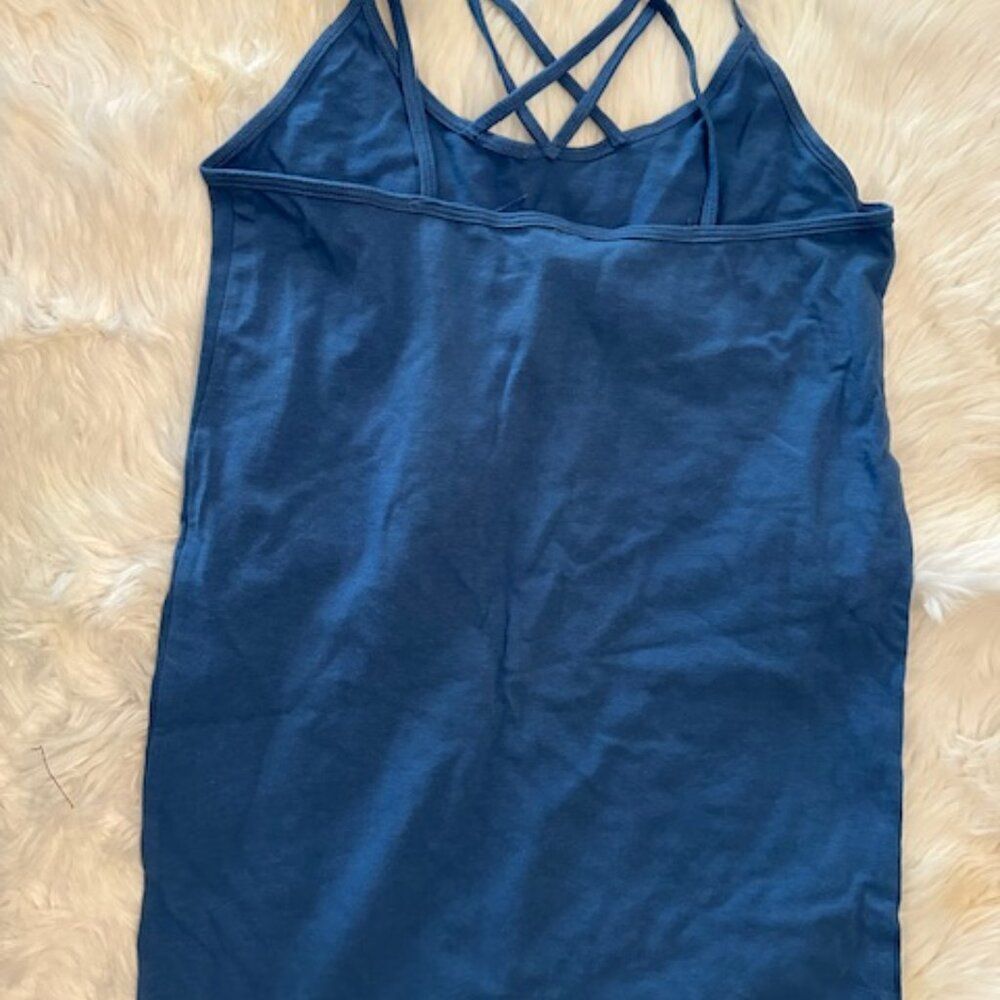 Blue Criss Cross Tank T1474S NWT Boutique - Picture 3 of 3